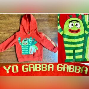 Vintage Y2K “Yo Gabba Gabba” Brobee Long-Sleeve Pull Over Hoodie Toddler 3T~Rare